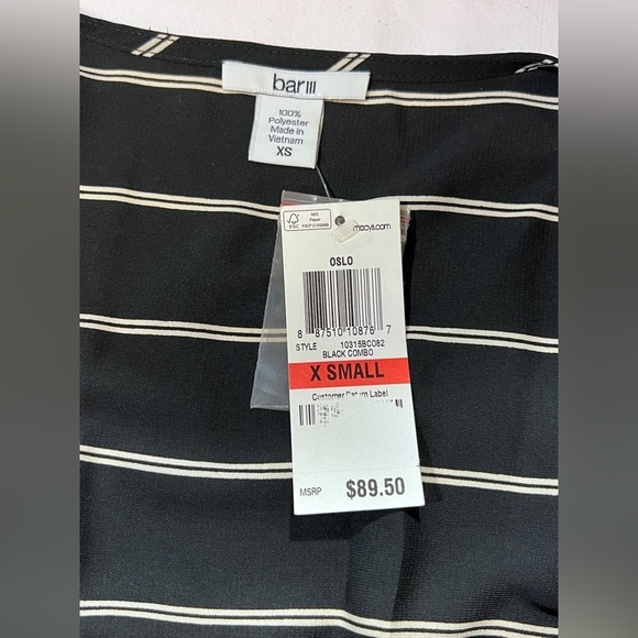 Black and white stripe BAR III wrap dress size XS. - Picture 9 of 14